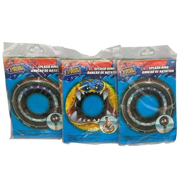 SPLASH-N-SWIM SPLASH RING FLOAT BUNDLE (3) POOL BEACH LAKE TOY FUN - Picture 1 of 6